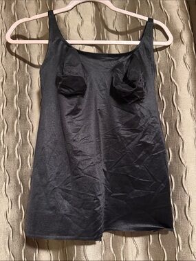 Ruby Ribbon Black Satin Tank light
